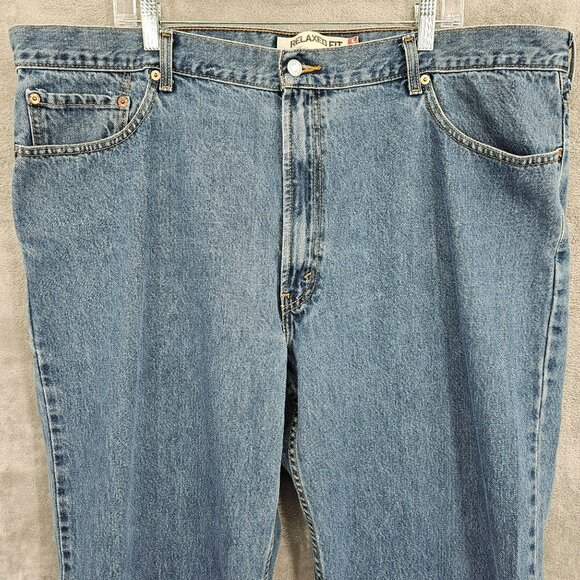 Levis 550 Relaxed Fit Jeans 44x30 Medium Blue Wash Cotton Denim Baggy Taper Plus - Picture 6 of 11